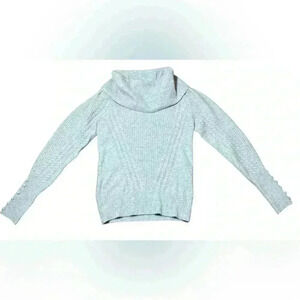 Tahari Grey Elizabeth Pullover Turtleneck Long Sleeve Sweater Women’s Size Small